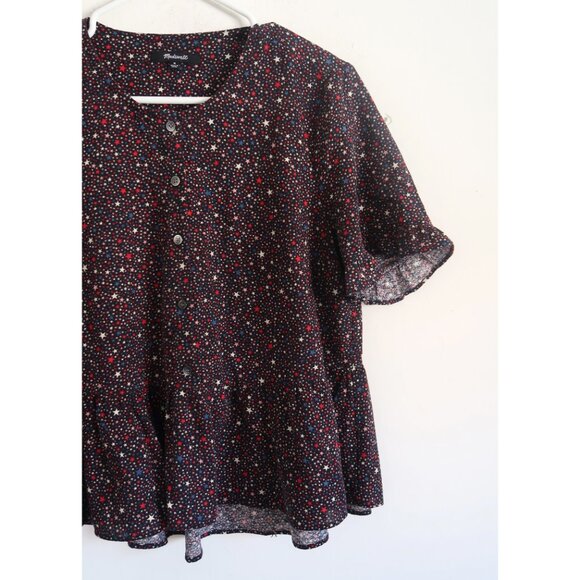 Madewell Starry Peplum Top - Size Medium - Picture 2 of 7